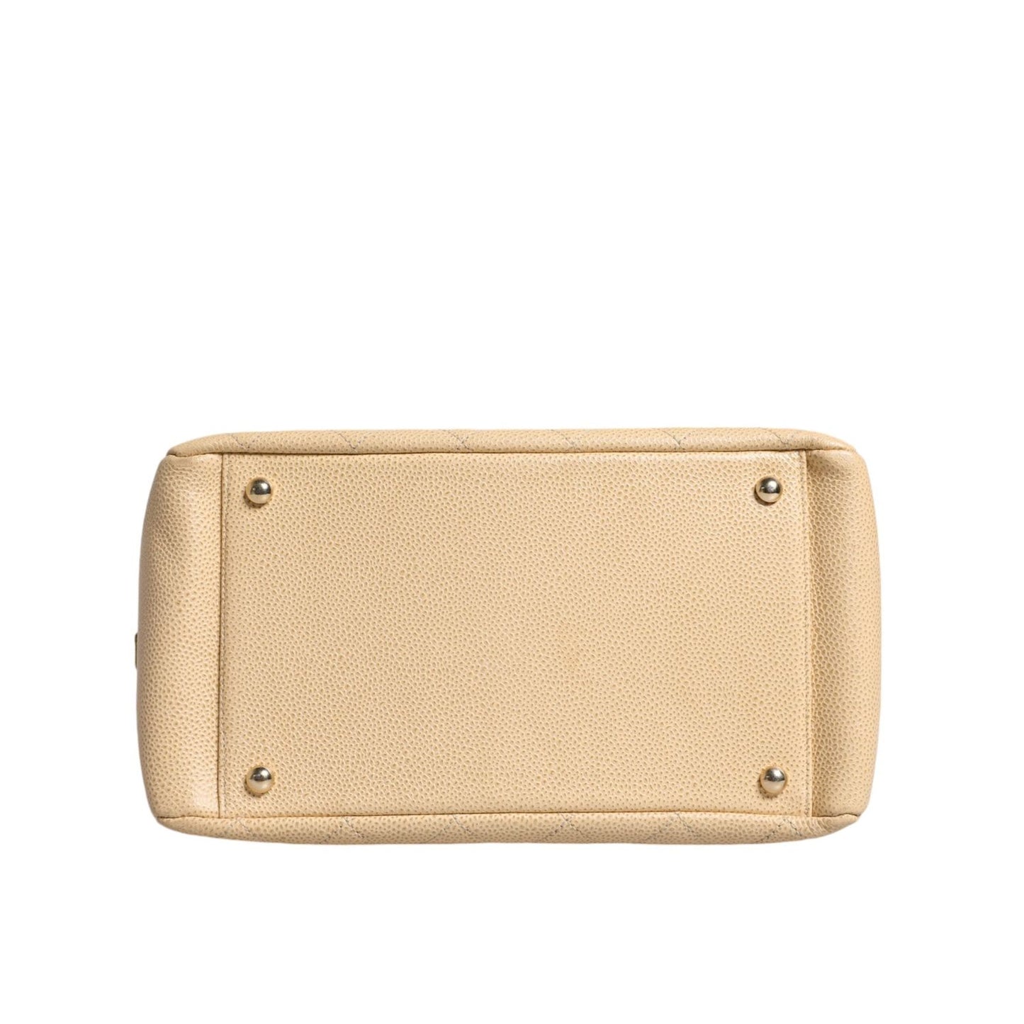 Chanel Beige Caviar De Coco Chain Leather Purse Bag CHA128