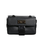 Dolce & Gabbana Black Logo Plaque Leather Buckled Shoulder Crossbody Bag BAG1616
