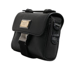Dolce & Gabbana Black Logo Plaque Leather Buckled Shoulder Crossbody Bag BAG1616