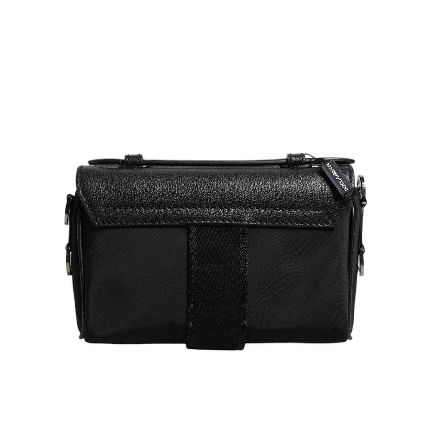 Dolce & Gabbana Black Logo Plaque Leather Buckled Shoulder Crossbody Bag BAG1616