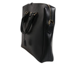 Dolce & Gabbana Black Smooth Leather Logo Printed Monreale Briefcase Bag BAG1644