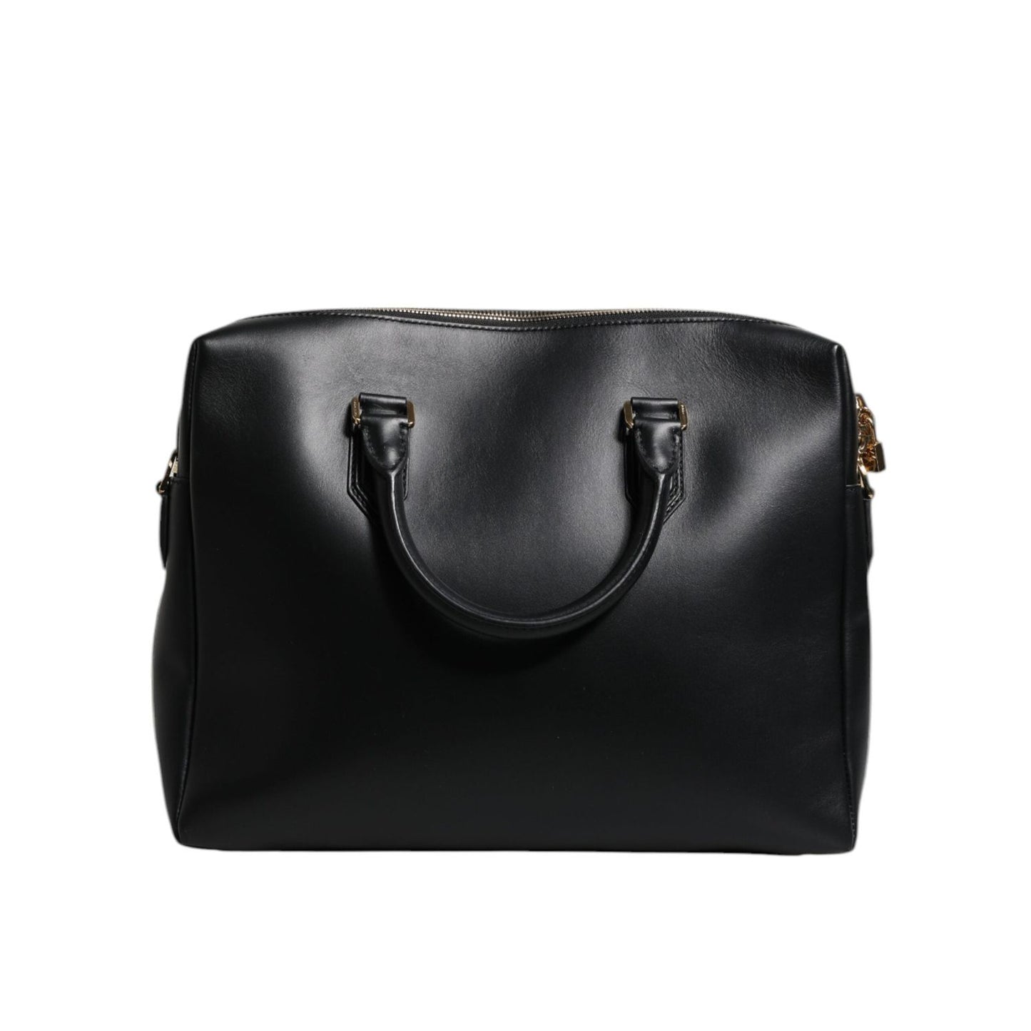 Dolce & Gabbana Black Smooth Leather Logo Printed Monreale Briefcase Bag BAG1644
