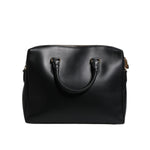 Dolce & Gabbana Black Smooth Leather Logo Printed Monreale Briefcase Bag BAG1644