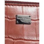 Dolce & Gabbana Bordeaux Croc Leather Logo Plaque Men Briefcase Bag BAG4037