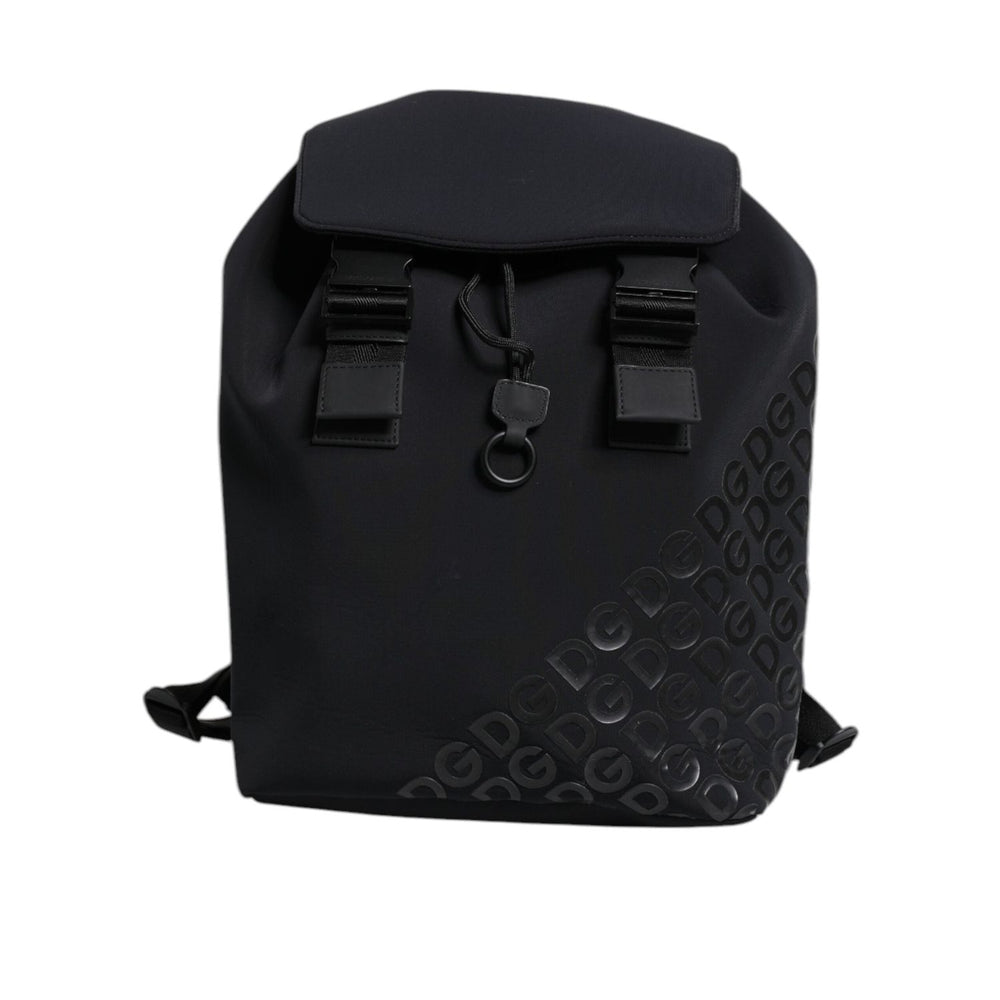 Dolce & Gabbana Black Neoprene Nylon DG Logo School Backpack Bag BAG4063