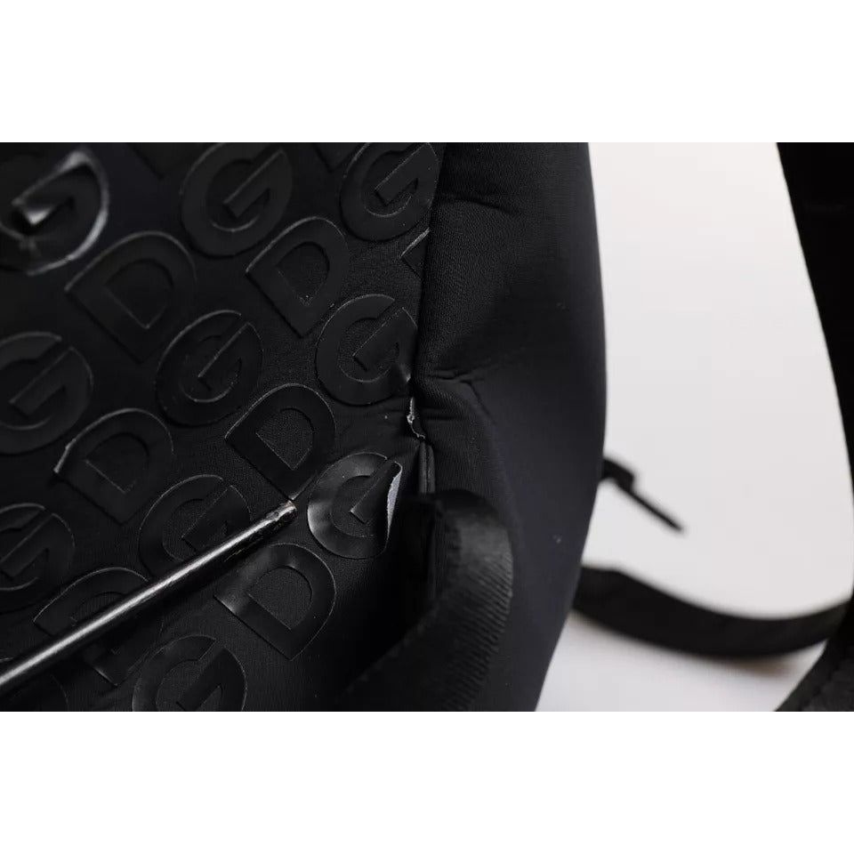 Dolce & Gabbana Black Neoprene Nylon DG Logo School Backpack Bag BAG4063