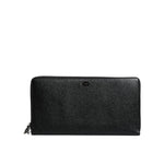 Dolce & Gabbana Black Calfskin Leather Logo Zip Around Continental Wallet BAG4069
