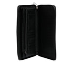 Dolce & Gabbana Black Calfskin Leather Logo Zip Around Continental Wallet BAG4069
