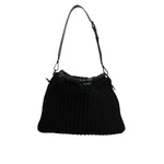 Dolce & Gabbana Black Cashmere Knitted Leather Shoulder Bag BAG1654