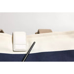 Dolce & Gabbana White Navy Striped Canvas Top Handle Tote Tote Bag BAG4048