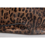 Dolce & Gabbana Brown Black Calfskin Leopard Print Shoulder Tote Bag BAG4077