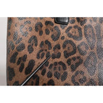 Dolce & Gabbana Brown Black Calfskin Leopard Print Shoulder Tote Bag BAG4077