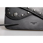 Dolce & Gabbana Black Small Leather Studded Shoulder Crossbody Bag BAG4081