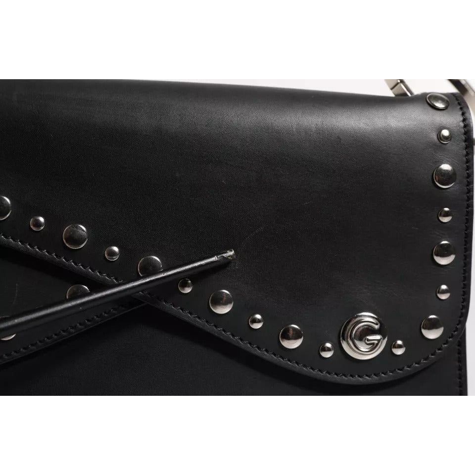 Dolce & Gabbana Black Small Leather Studded Shoulder Crossbody Bag BAG4081
