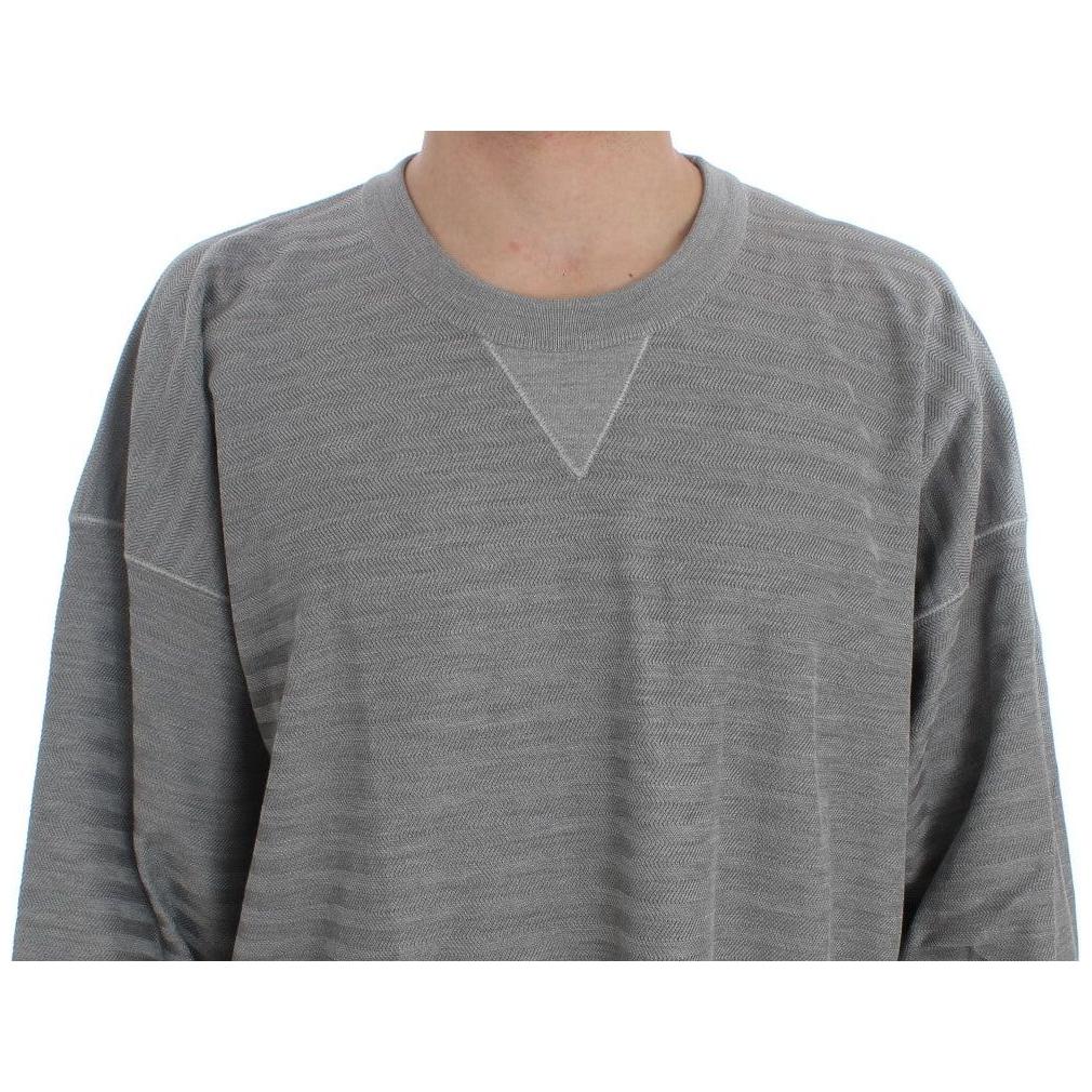 Dolce & Gabbana Gray Crewneck Pullover Silk Sweater TIT20531-1