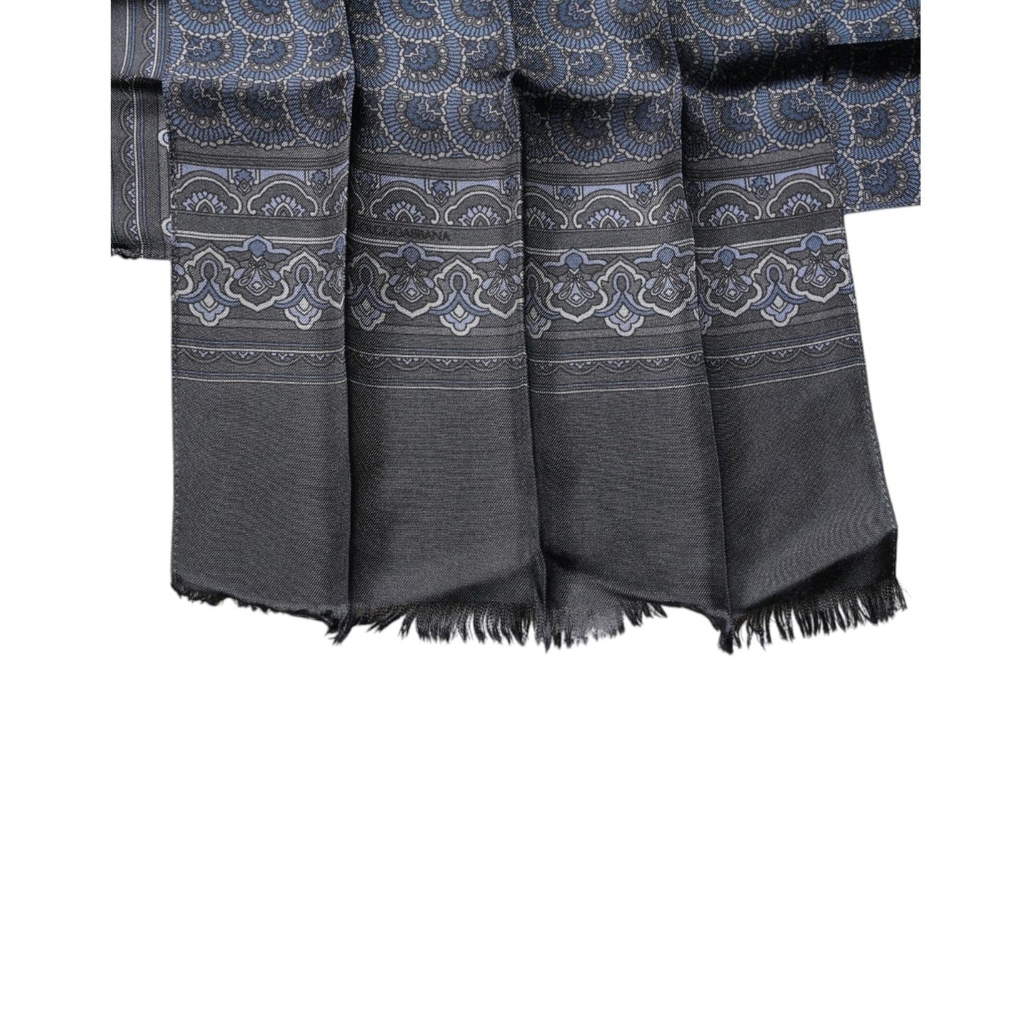Dolce & Gabbana Dark Blue Fantasy Silk Neck Wrap Shawl Scarf