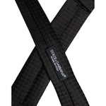Dolce & Gabbana Black Circles Silk Adjustable Necktie Tie