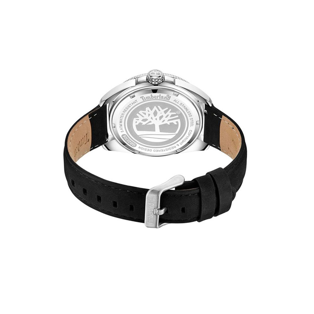 Timberland Black Leather Dress Watch