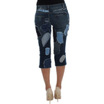 Dolce & Gabbana Stretch Blue Patchwork Jeans Shorts SIG20531-1