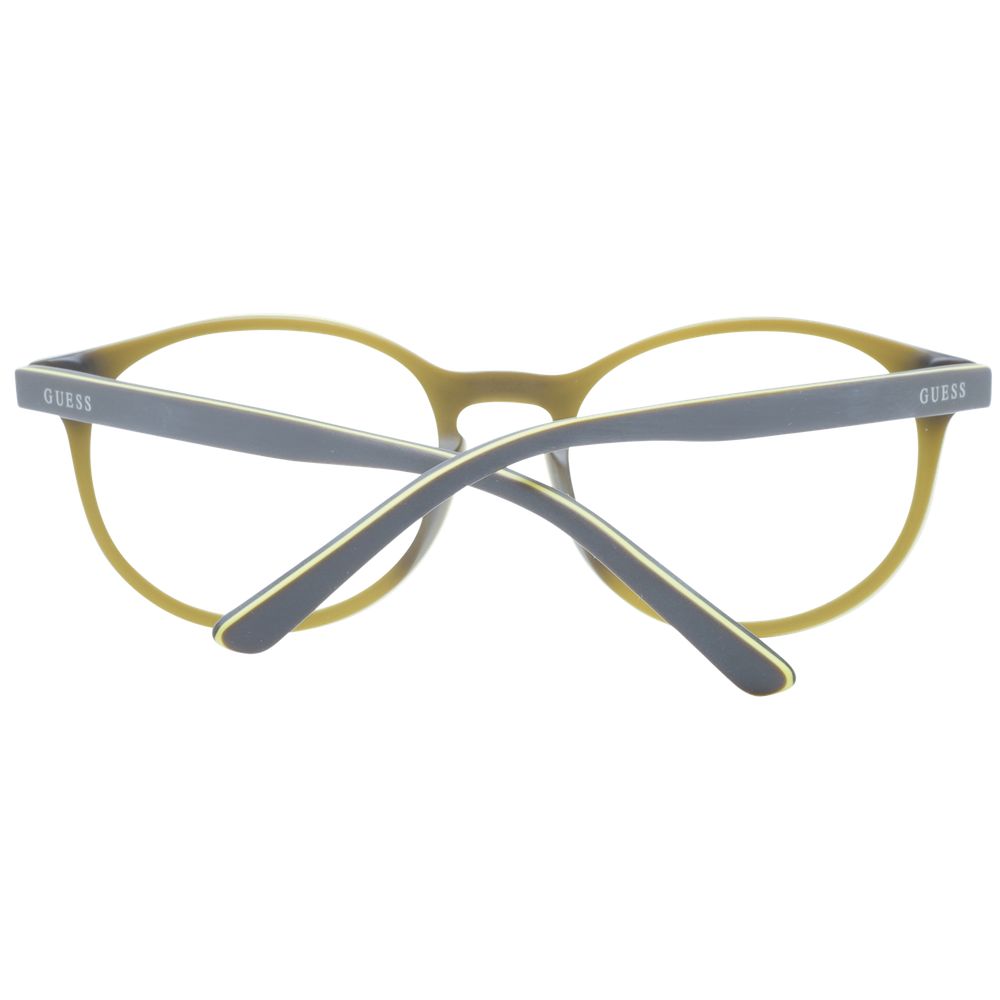 Guess Gray Unisex Glasses Frame featuring full-rim plastic design in grey with branded case.