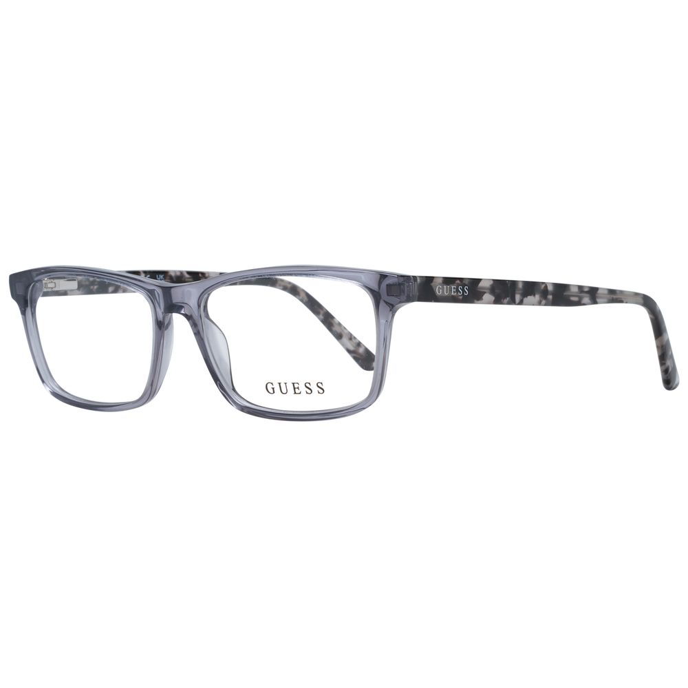 Guess Gray Unisex Glasses Frame in full-rim plastic, grey color, with demo lenses. Includes branded case. Style number 49-14-140.
