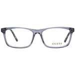 Guess Gray Unisex Glasses Frame, full-rim grey plastic, rectangle style with branded case.