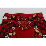 Dolce & Gabbana Elegant Silk High Waist Embroidered Shorts Dolce & Gabbana Light Gray