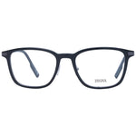 Ermenegildo Zegna Black Men Glasses Frame in black full-rim plastic and titanium square frame with demo lenses.