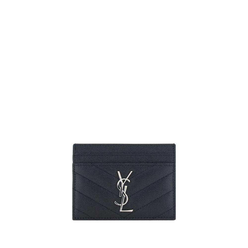 Saint Laurent Black Leather Card Holder SA423291BOW021000BB-FBB-372