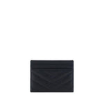 Saint Laurent Black Leather Card Holder SA423291BOW021000BB-FBB-372