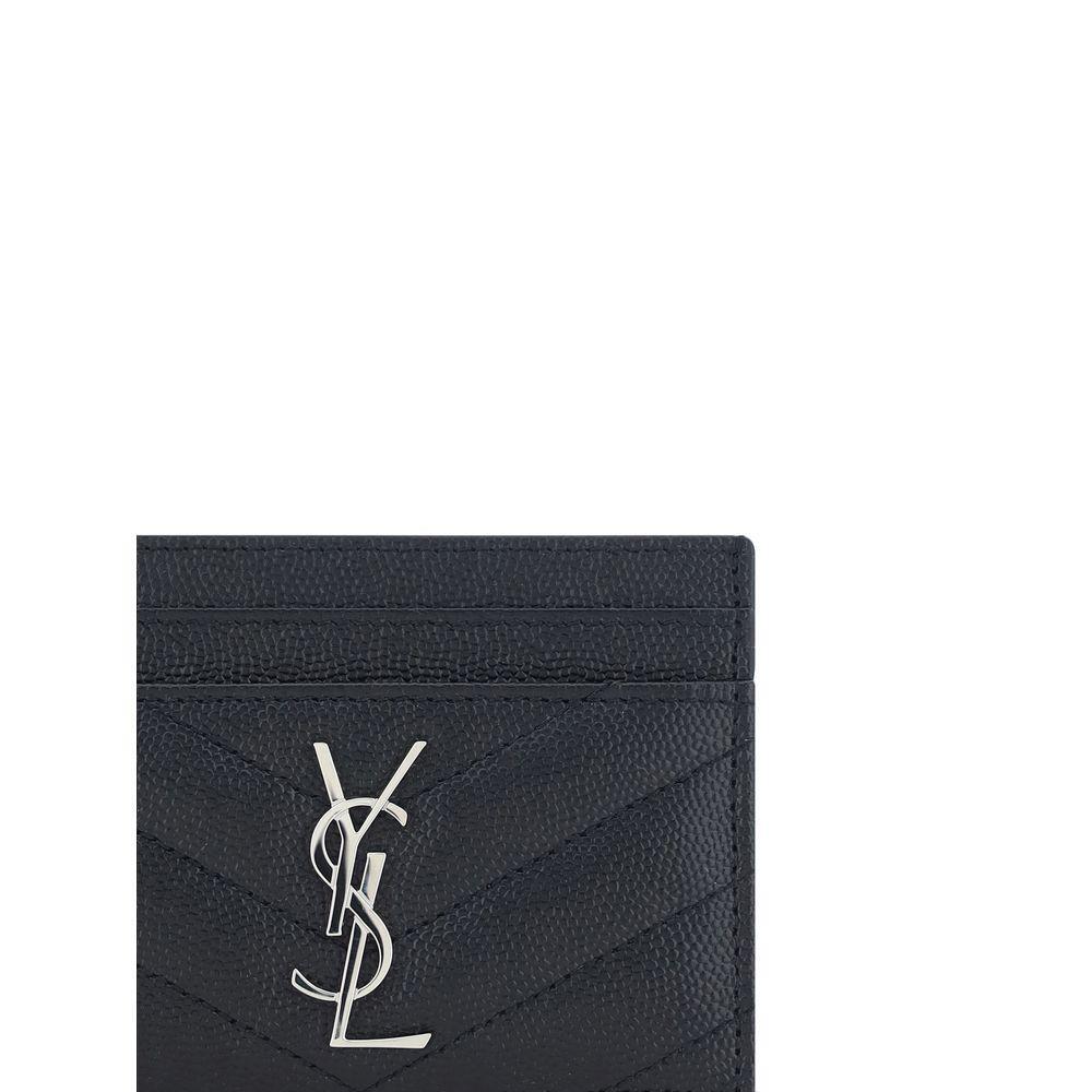 Saint Laurent Black Leather Card Holder SA423291BOW021000BB-FBB-372