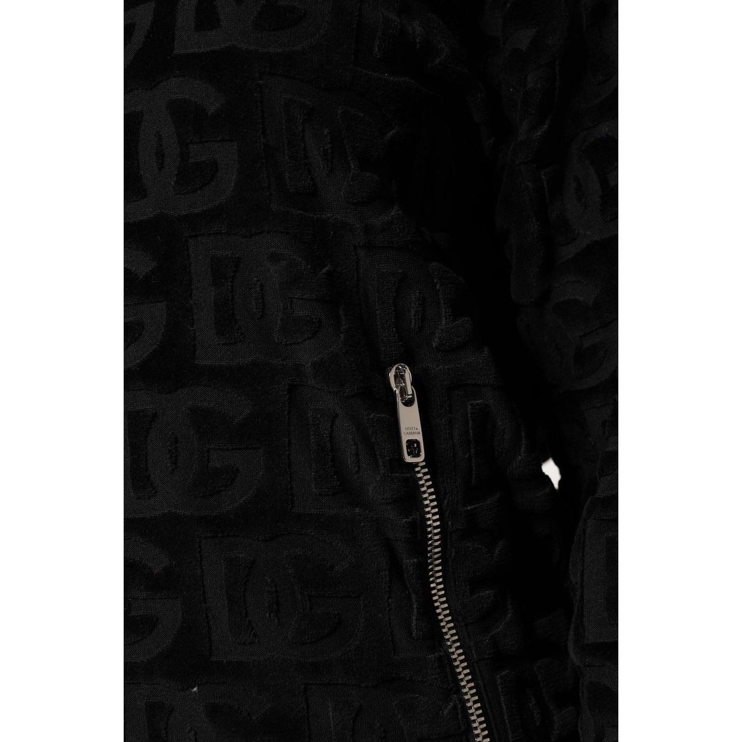 Dolce & Gabbana Black Logo Monogram Full Zip Bomber Jacket JKT41301-40