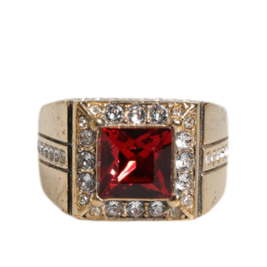 Dolce & Gabbana Gold Tone Sterling Silver 925 Crystals Ring