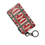 Dolce & Gabbana Green Calf Leather Logo Print Monogram Card Holder Wallet BAG4273