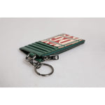 Dolce & Gabbana Green Calf Leather Logo Print Monogram Card Holder Wallet BAG4273