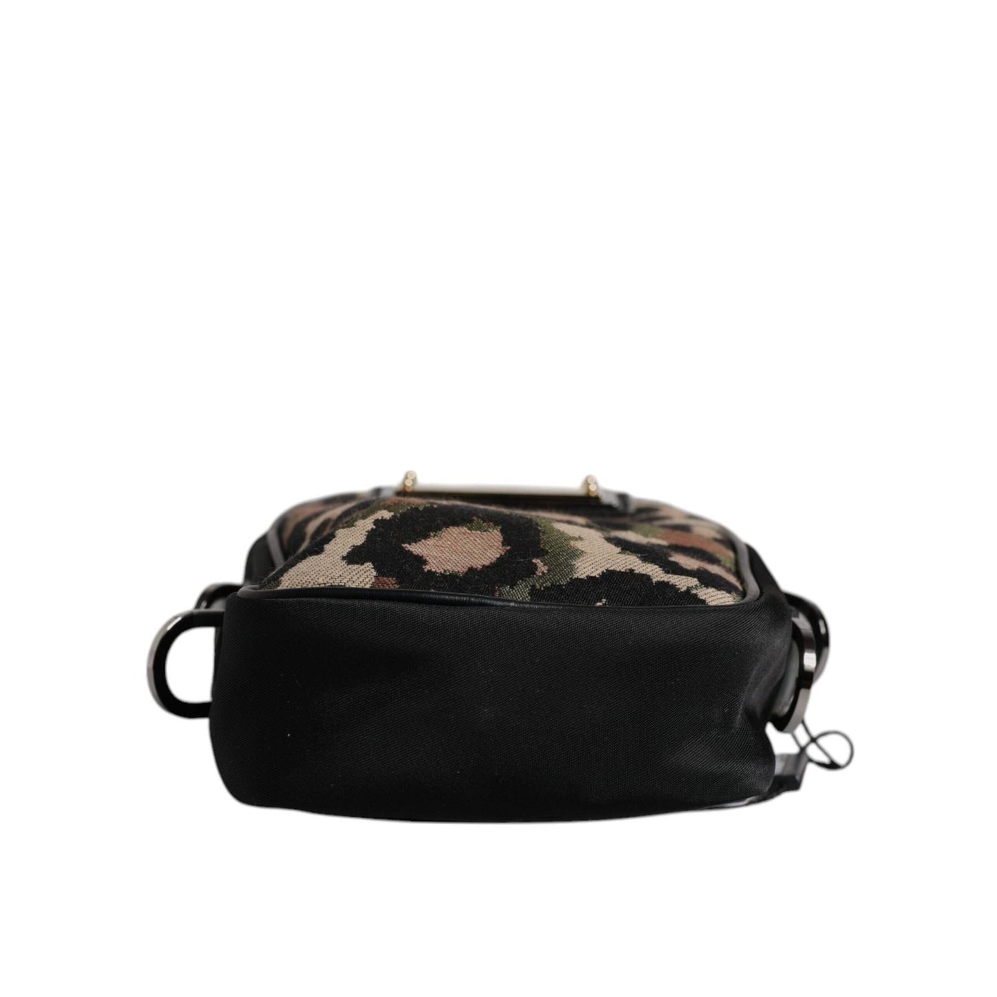 Dolce & Gabbana Multicolor Leopard Jacquard Logo Plaque Neck Strap Bag BAG4302