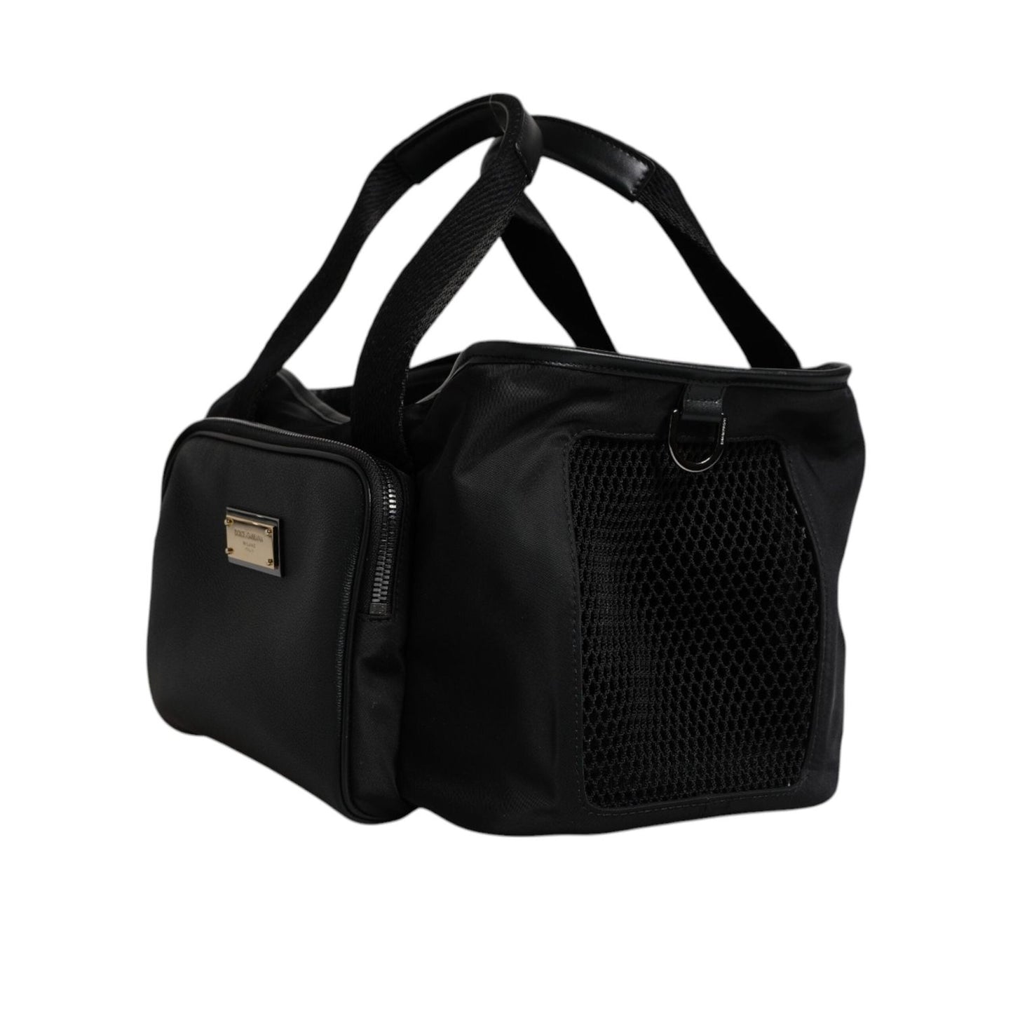 Dolce & Gabbana Black Shoulder Strap Pet Carry Logo Plaque Bag BAG4305