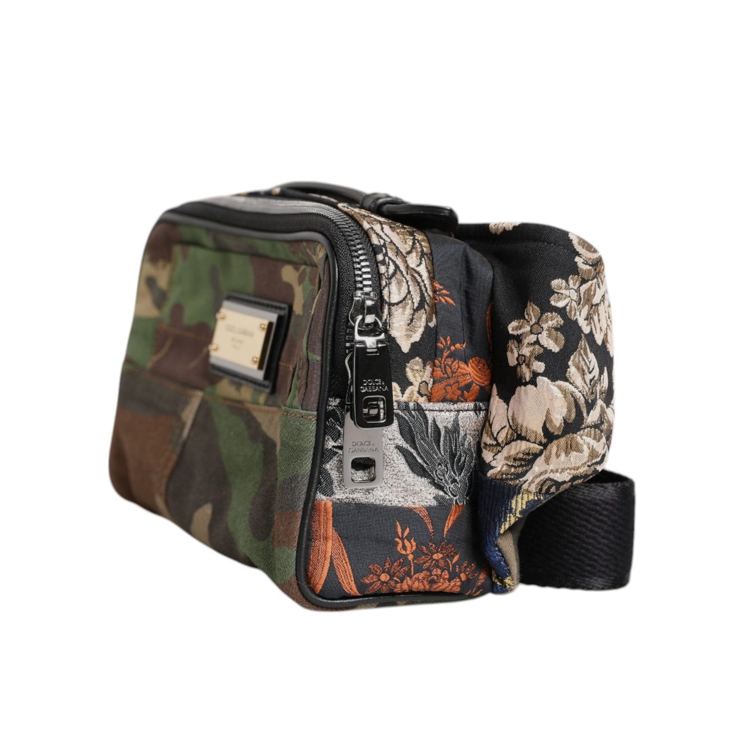 Dolce & Gabbana Multicolor Camouflage Patchwork Logo Waist Fanny Pack Bag BAG4310