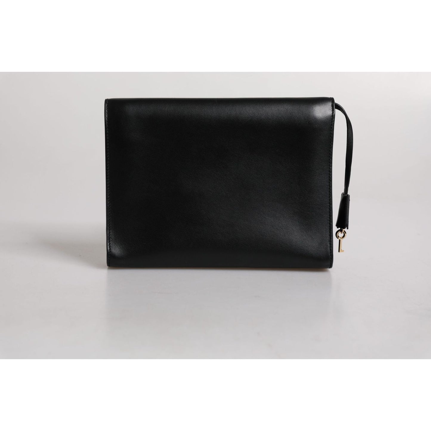 Dolce & Gabbana Black Leather Logo Plaque Document Briefcase Bag BAG4311
