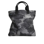 Dolce & Gabbana Gray Camo Cotton Multiple Compartments Tote Bag BAG4351