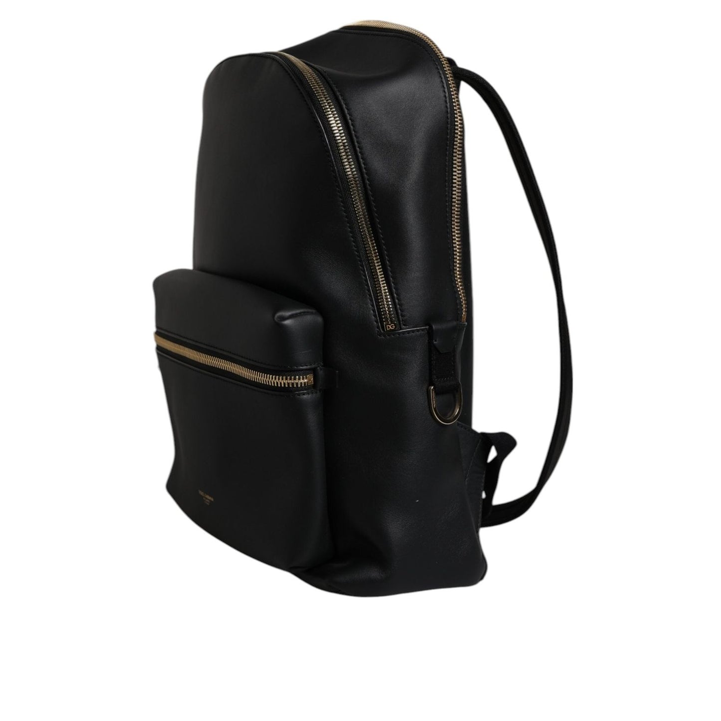 Dolce & Gabbana Black DG Leather Logo Print Travel Back Pack Bag BAG4366