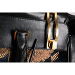 Dolce & Gabbana Black Floral Jacquard Handbag Shoulder Tote Bag BAG4367