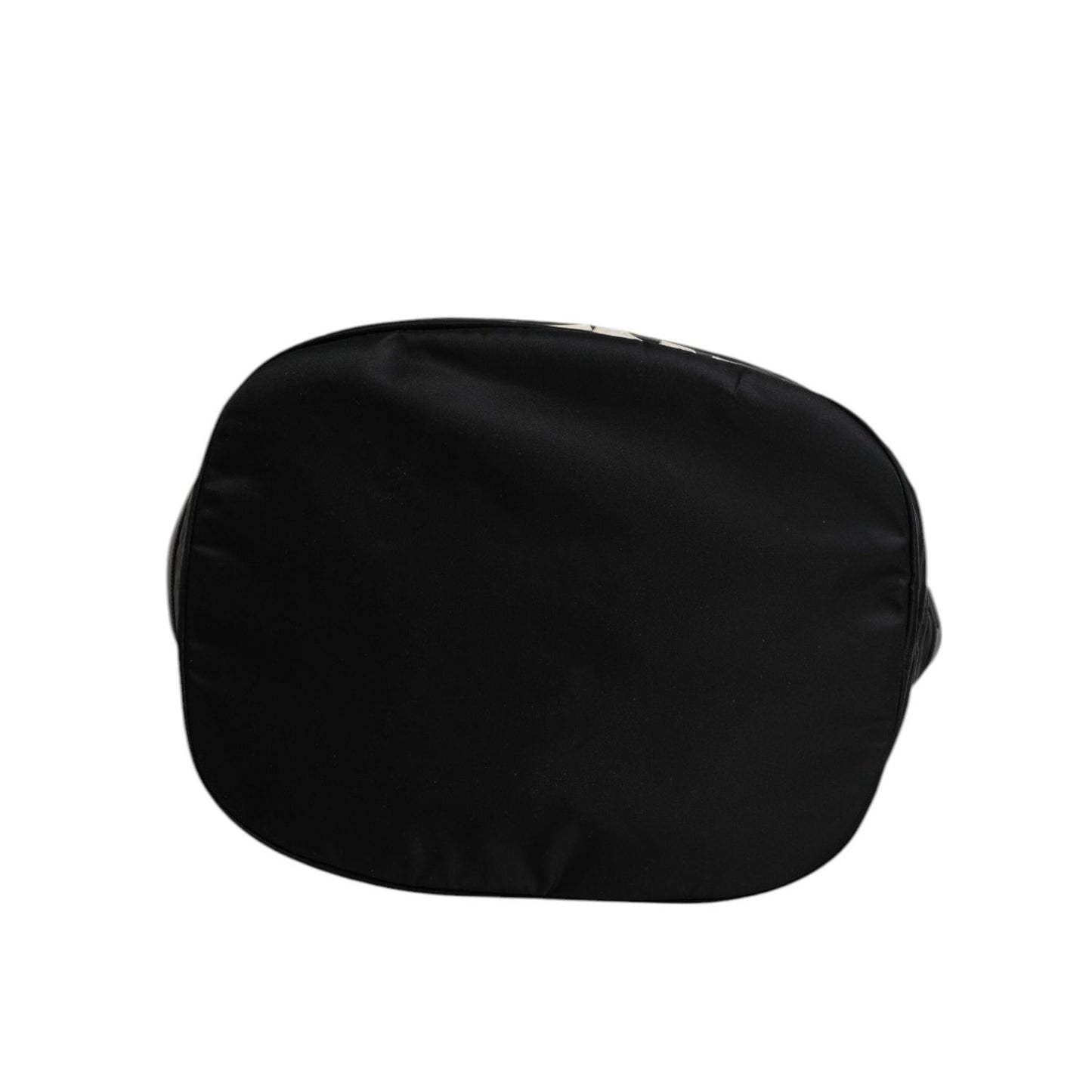 Dolce & Gabbana Black Nylon White Iconic Logo Shoulder Bucket Bag BAG4378
