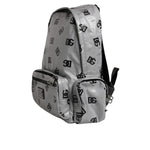 Dolce & Gabbana Polyester Gray Black DG Logo Plaque Backpack Bag BAG4379