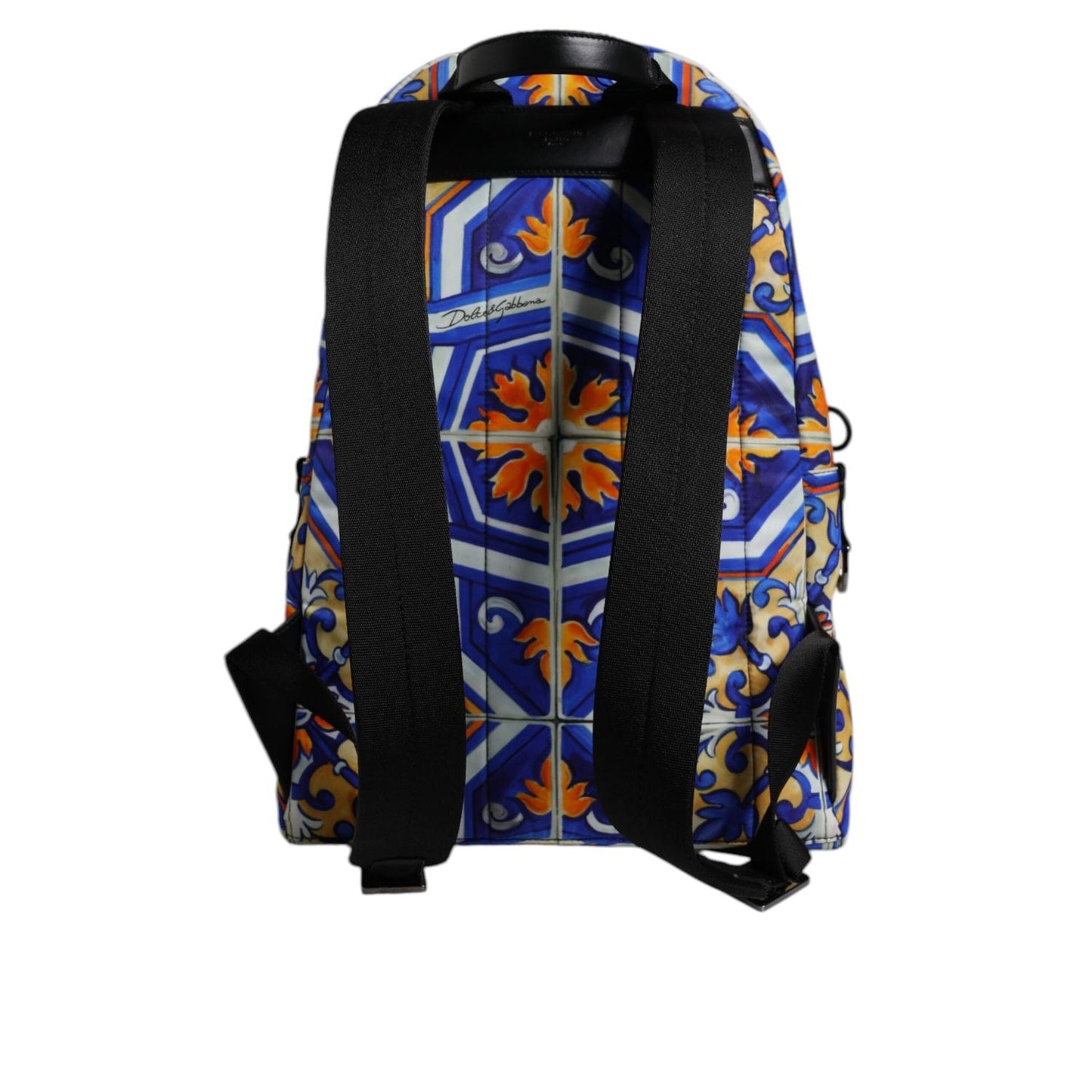 Dolce & Gabbana Multicolor Majolica Print Nylon Travel Backpack Bag BAG4380