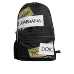 Dolce & Gabbana Black Logo Tape Polyamide School Travel Backpack Bag BAG4387