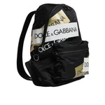 Dolce & Gabbana Black Logo Tape Polyamide School Travel Backpack Bag BAG4387