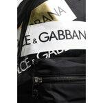 Dolce & Gabbana Black Logo Tape Polyamide School Travel Backpack Bag BAG4387