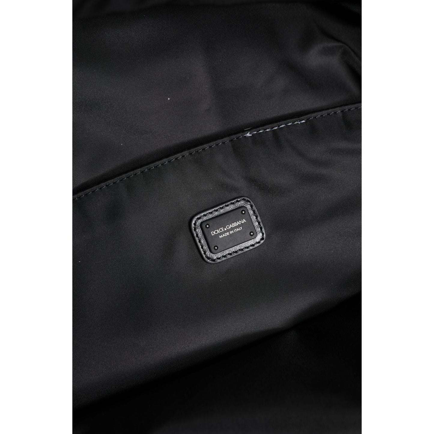 Dolce & Gabbana Black Logo Tape Polyamide School Travel Backpack Bag BAG4387