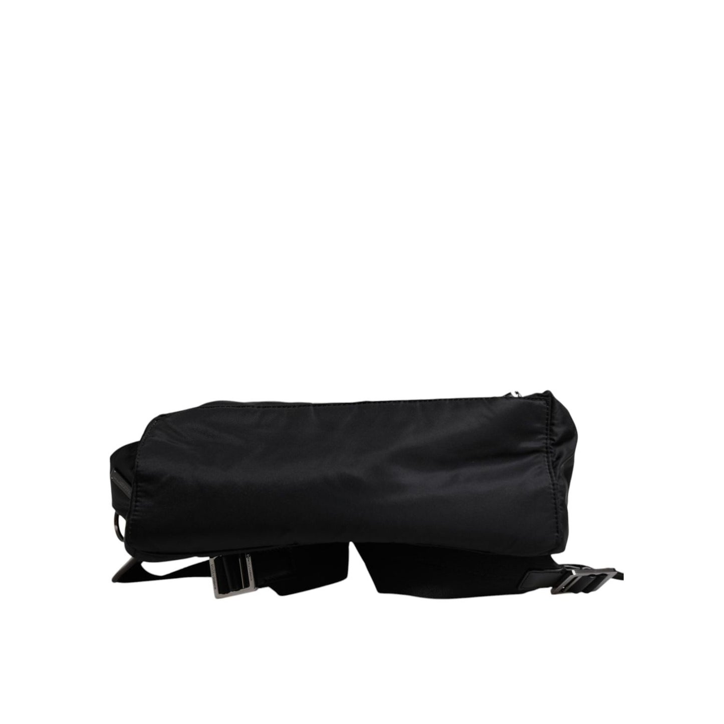 Dolce & Gabbana Black Logo Tape Polyamide School Travel Backpack Bag BAG4387
